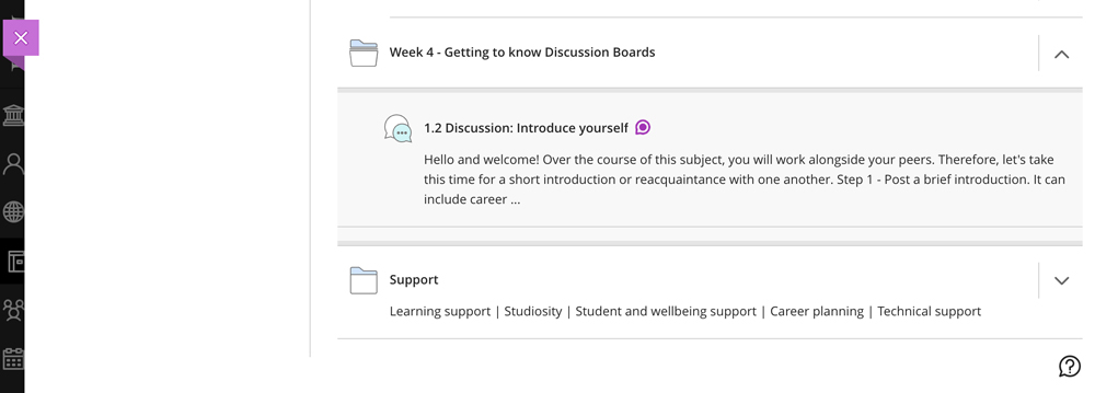 Discussion boards in your subject content